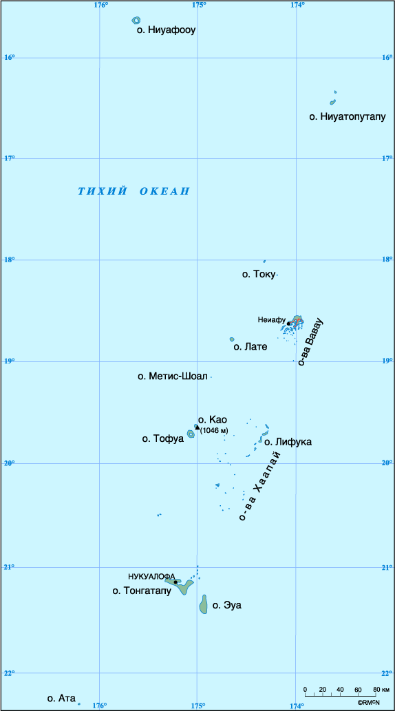 Map of Tonga